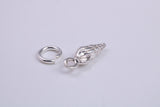 Sea Shell Charm, Traditional Charm, Made from Solid 925 Grade Sterling Silver, Complete with Attachment Link