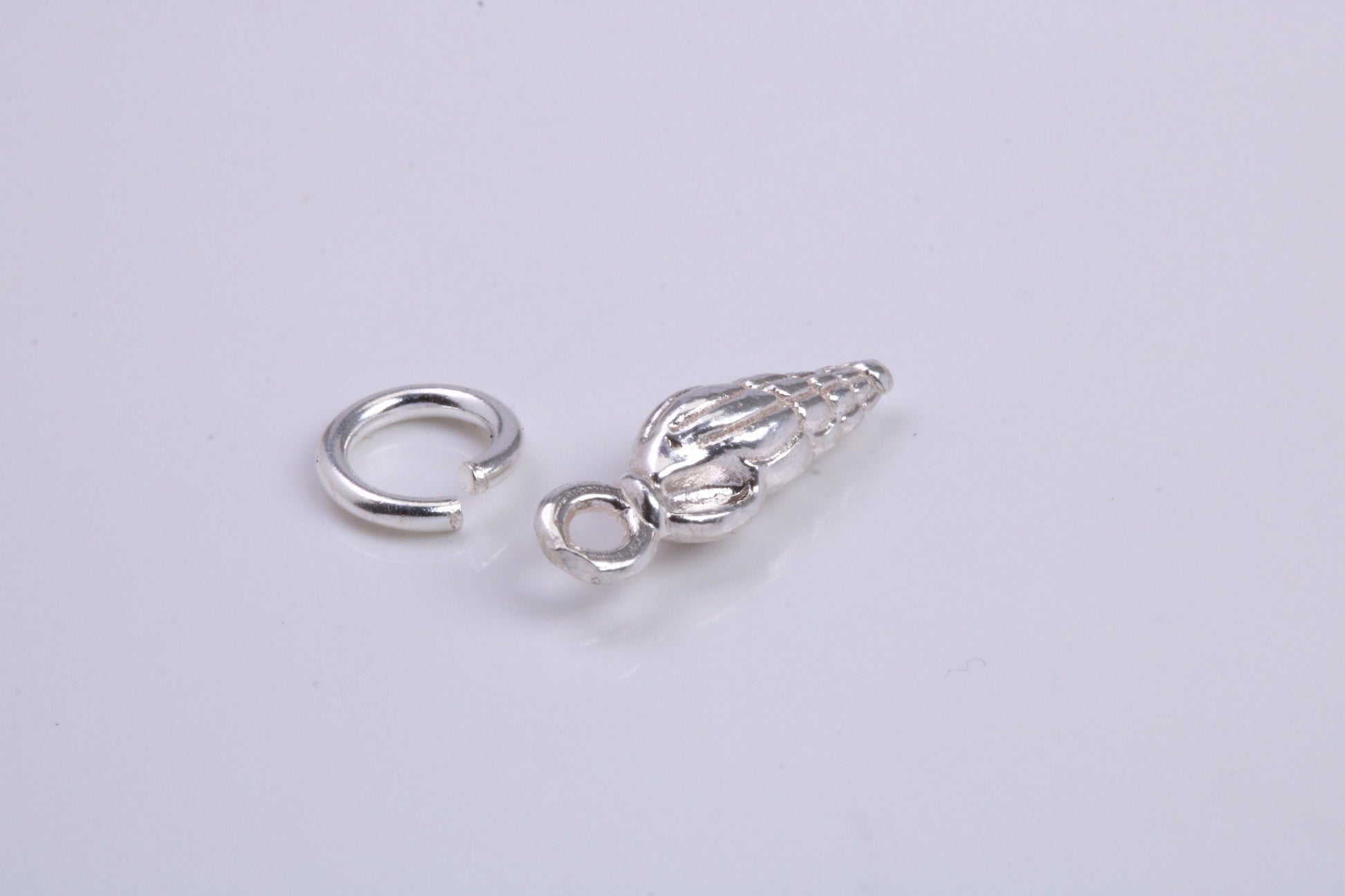 Sea Shell Charm, Traditional Charm, Made from Solid 925 Grade Sterling Silver, Complete with Attachment Link