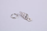 Sea Shell Charm, Traditional Charm, Made from Solid 925 Grade Sterling Silver, Complete with Attachment Link
