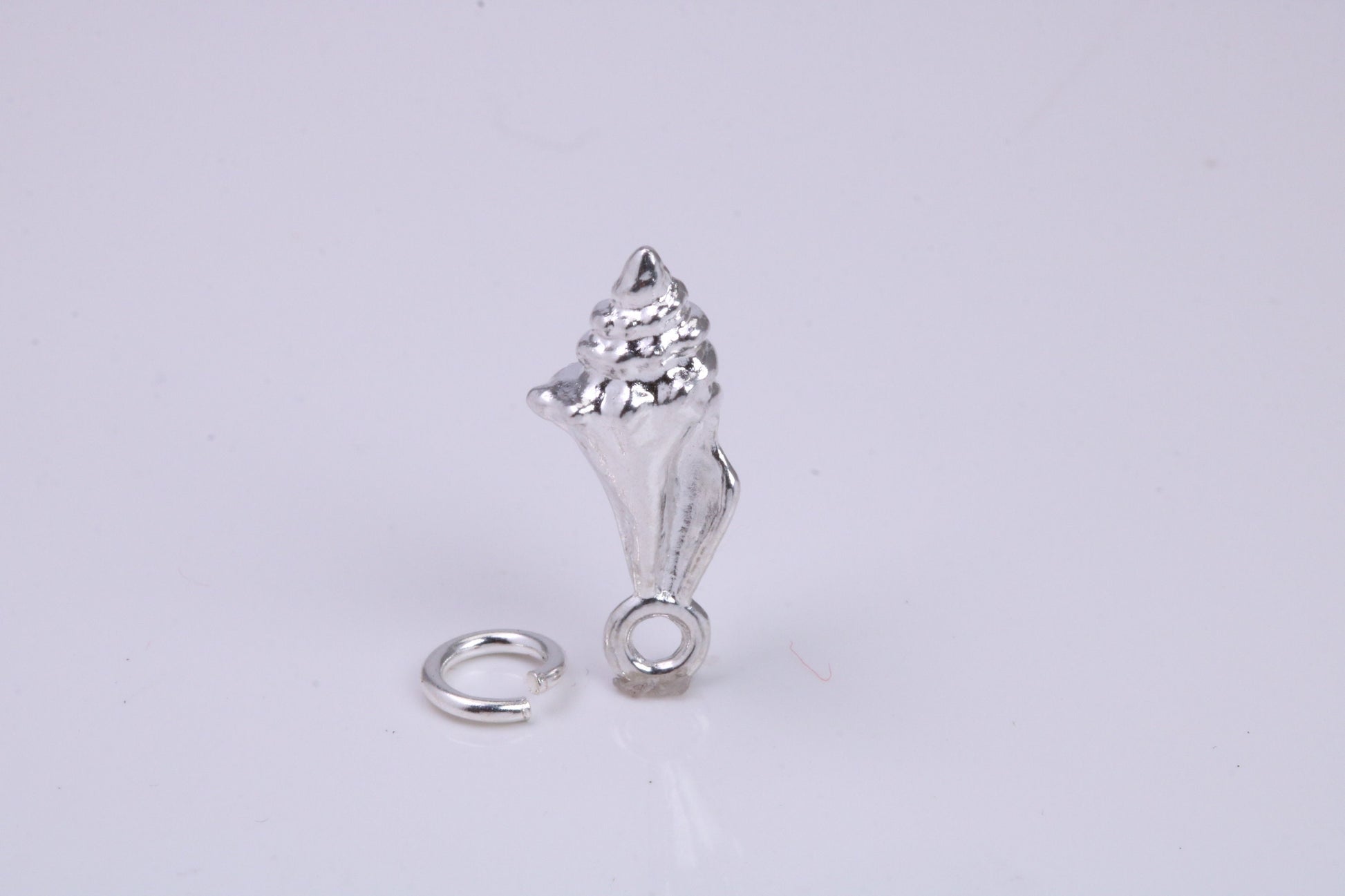 Sea Shell Charm, Traditional Charm, Made from Solid 925 Grade Sterling Silver, Complete with Attachment Link