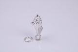 Sea Shell Charm, Traditional Charm, Made from Solid 925 Grade Sterling Silver, Complete with Attachment Link