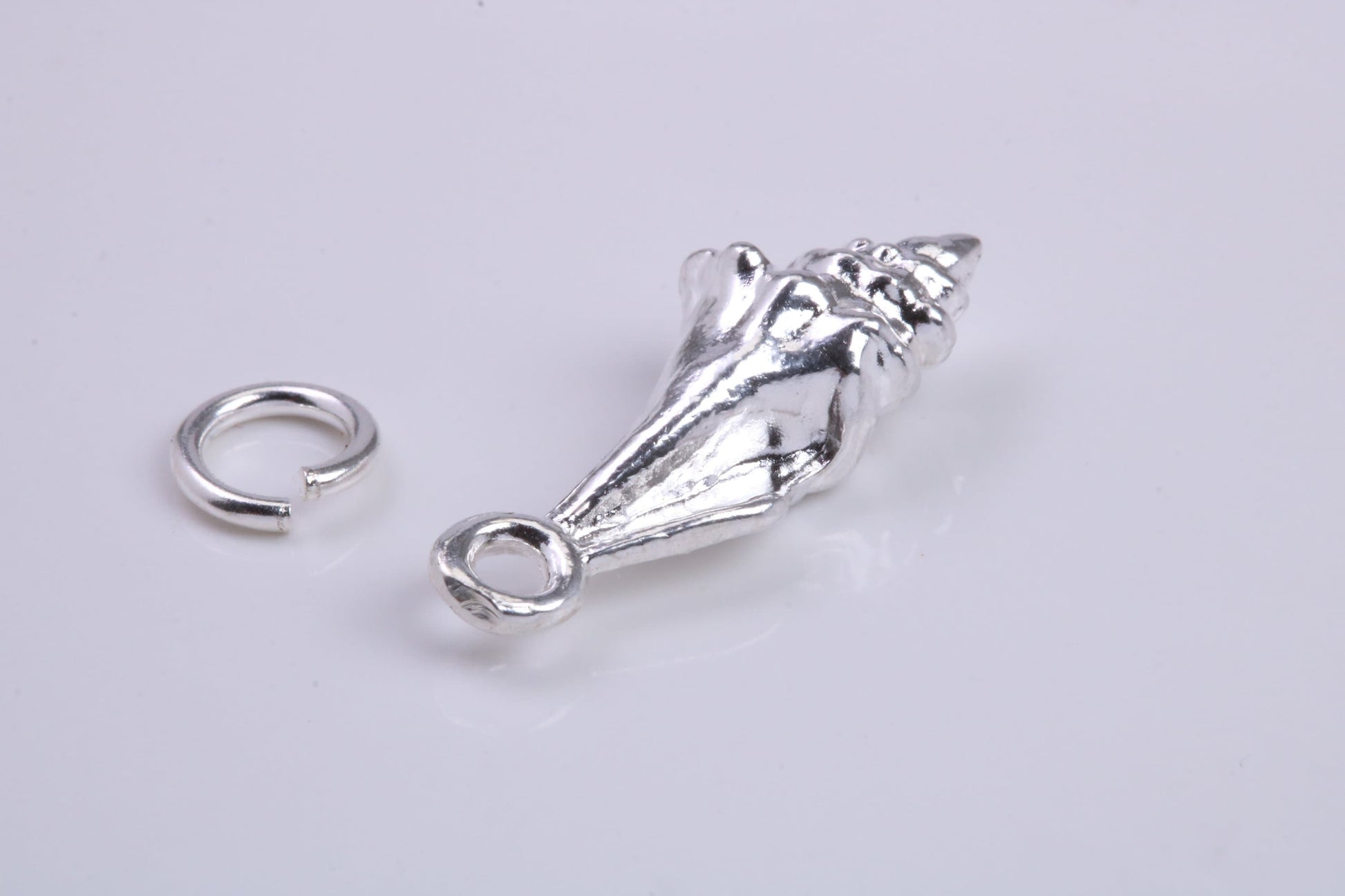 Sea Shell Charm, Traditional Charm, Made from Solid 925 Grade Sterling Silver, Complete with Attachment Link