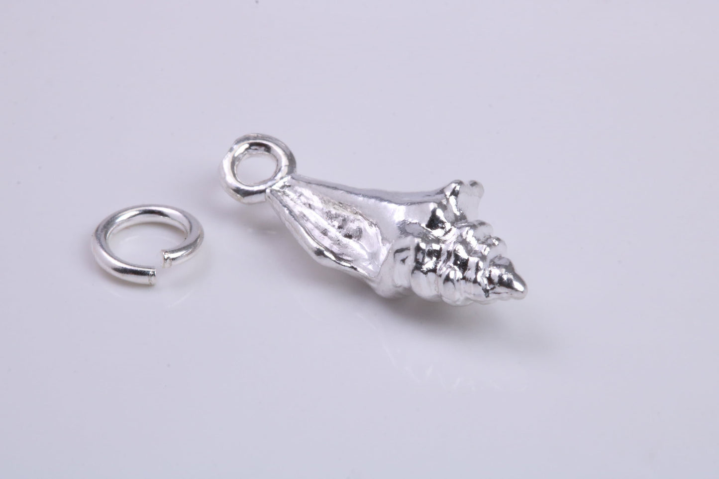 Sea Shell Charm, Traditional Charm, Made from Solid 925 Grade Sterling Silver, Complete with Attachment Link