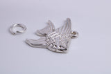 Angel Fish Charm, Traditional Charm, Made from Solid 925 Grade Sterling Silver, Complete with Attachment Link