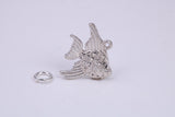 Angel Fish Charm, Traditional Charm, Made from Solid 925 Grade Sterling Silver, Complete with Attachment Link