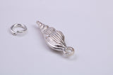 Sea Shell Charm, Traditional Charm, Made from Solid 925 Grade Sterling Silver, Complete with Attachment Link