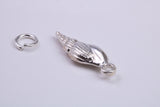 Sea Shell Charm, Traditional Charm, Made from Solid 925 Grade Sterling Silver, Complete with Attachment Link