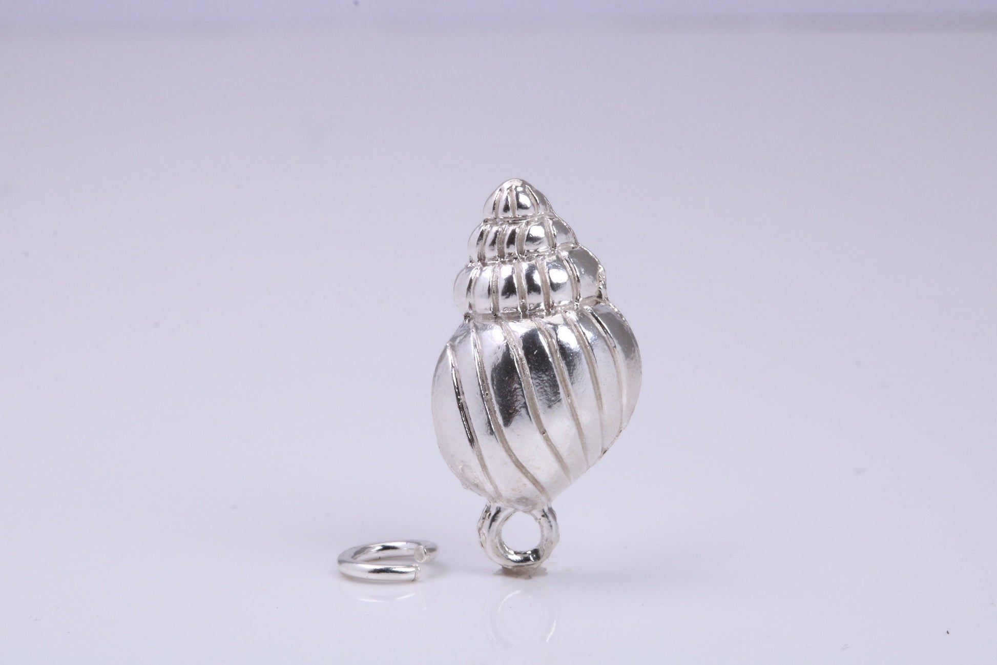 Sea Shell Charm, Traditional Charm, Made from Solid 925 Grade Sterling Silver, Complete with Attachment Link