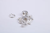 Octopus Charm, Traditional Charm, Made from Solid 925 Grade Sterling Silver, Complete with Attachment Link