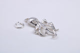 Octopus Charm, Traditional Charm, Made from Solid 925 Grade Sterling Silver, Complete with Attachment Link