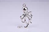 Octopus Charm, Traditional Charm, Made from Solid 925 Grade Sterling Silver, Complete with Attachment Link