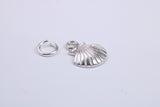 Sea Shell Charm, Traditional Charm, Made from Solid 925 Grade Sterling Silver, Complete with Attachment Link