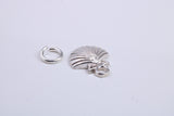 Sea Shell Charm, Traditional Charm, Made from Solid 925 Grade Sterling Silver, Complete with Attachment Link
