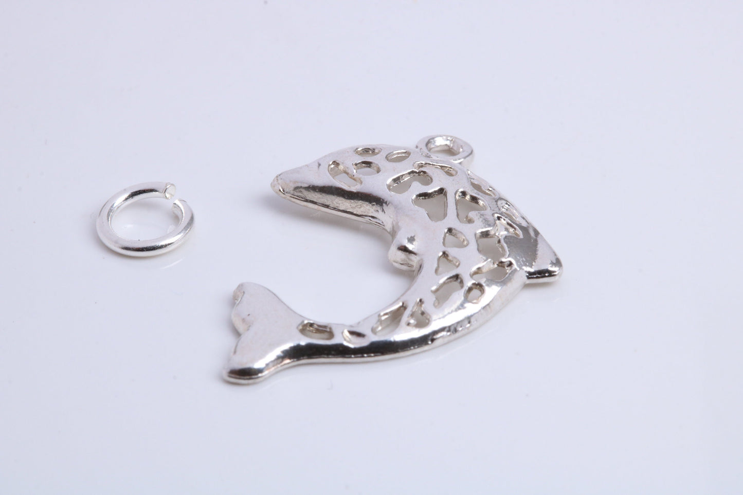Fish Charm, Traditional Charm, Made from Solid 925 Grade Sterling Silver, Complete with Attachment Link