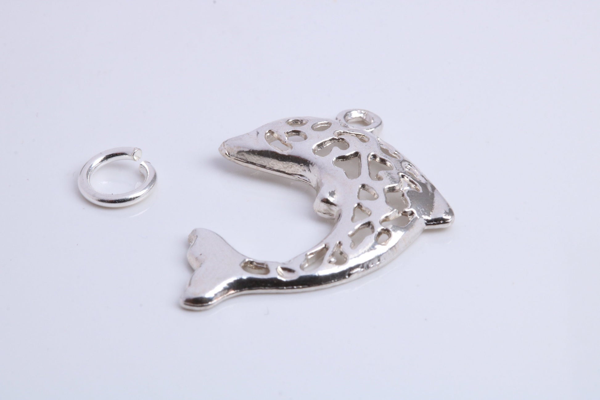 Fish Charm, Traditional Charm, Made from Solid 925 Grade Sterling Silver, Complete with Attachment Link