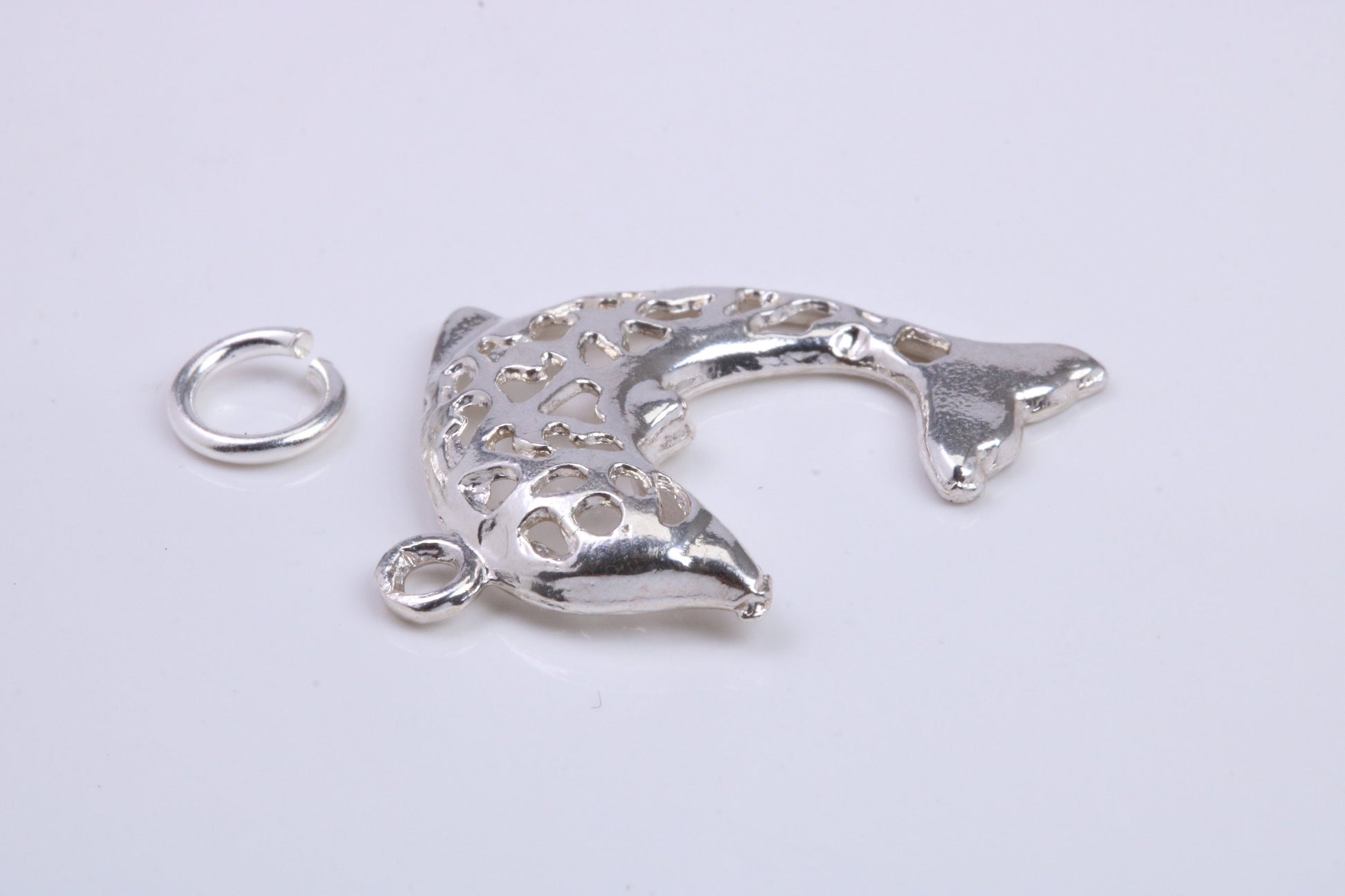 Fish Charm, Traditional Charm, Made from Solid 925 Grade Sterling Silver, Complete with Attachment Link