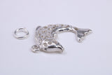 Fish Charm, Traditional Charm, Made from Solid 925 Grade Sterling Silver, Complete with Attachment Link