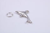 Whale Charm, Traditional Charm, Made from Solid 925 Grade Sterling Silver, Complete with Attachment Link