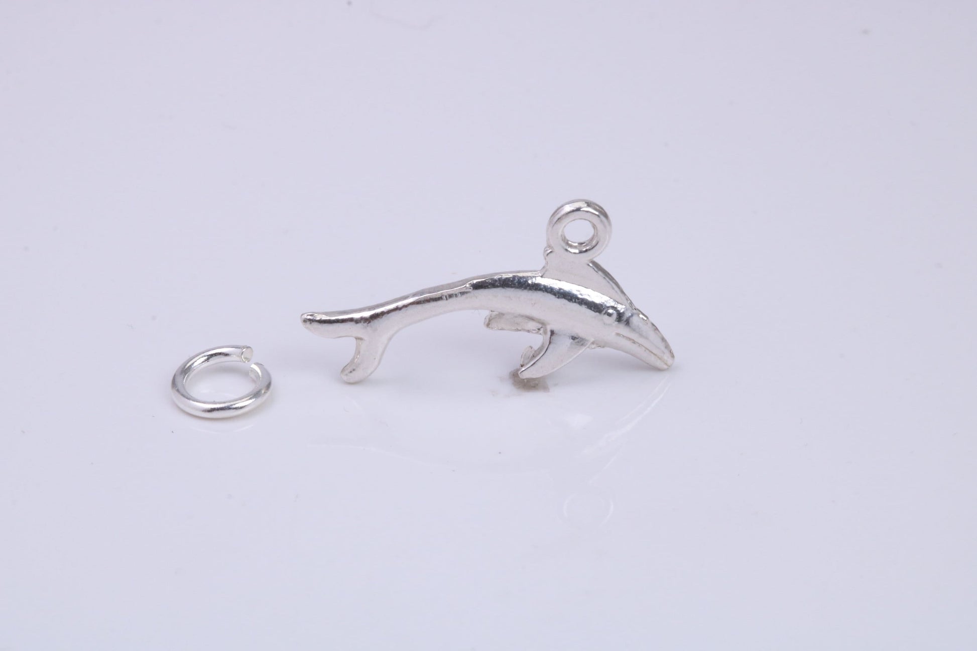 Whale Charm, Traditional Charm, Made from Solid 925 Grade Sterling Silver, Complete with Attachment Link