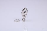 Sea Shell Charm, Traditional Charm, Made from Solid 925 Grade Sterling Silver, Complete with Attachment Link