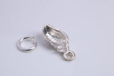 Sea Shell Charm, Traditional Charm, Made from Solid 925 Grade Sterling Silver, Complete with Attachment Link