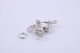 Cyclist Charm, Traditional Charm, Made from Solid 925 Grade Sterling Silver, Complete with Attachment Link