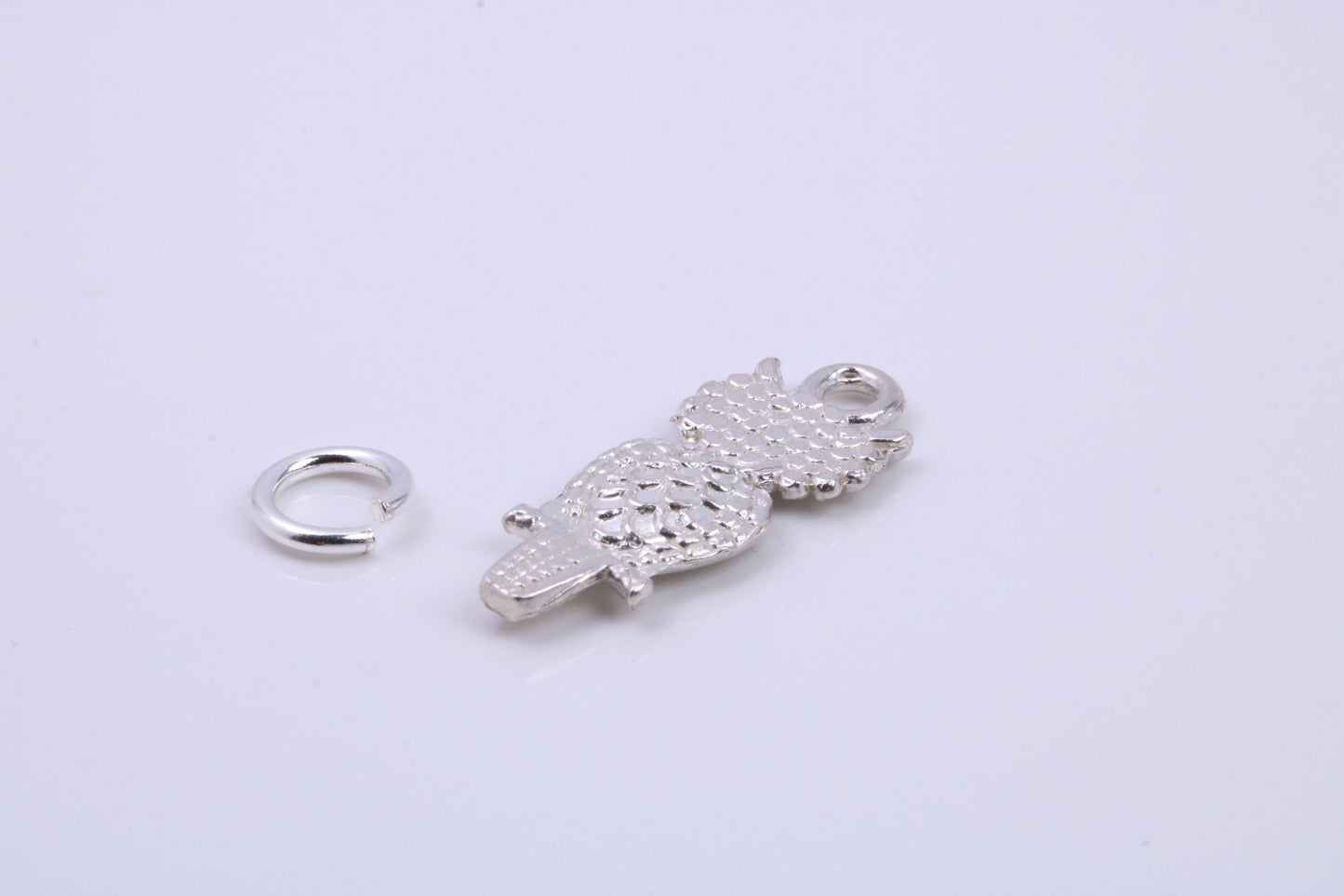 Owl Charm, Traditional Charm, Made from Solid 925 Grade Sterling Silver, Complete with Attachment Link