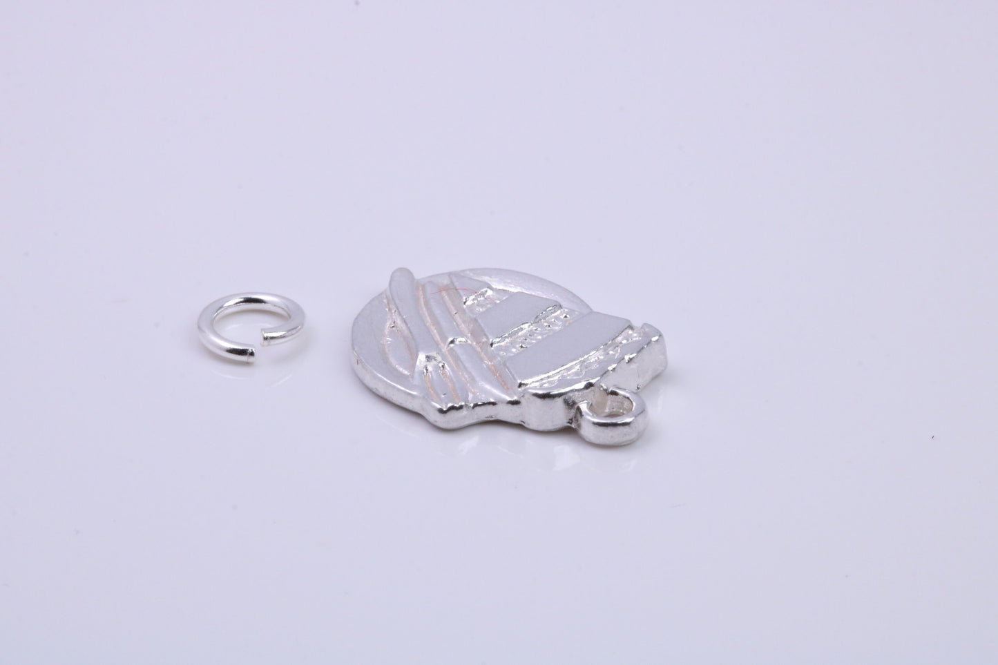 Slice of Cake Charm, Traditional Charm, Made from Solid 925 Grade Sterling Silver, Complete with Attachment Link