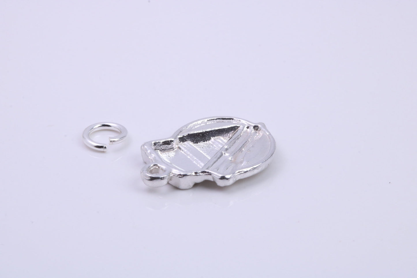 Slice of Cake Charm, Traditional Charm, Made from Solid 925 Grade Sterling Silver, Complete with Attachment Link