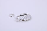 Slice of Cake Charm, Traditional Charm, Made from Solid 925 Grade Sterling Silver, Complete with Attachment Link