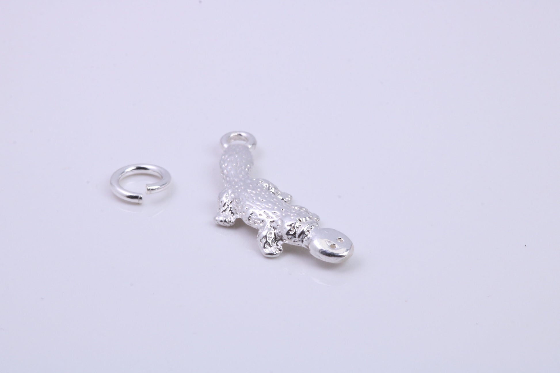 Platypus Charm, Traditional Charm, Made from Solid 925 Grade Sterling Silver, Complete with Attachment Link
