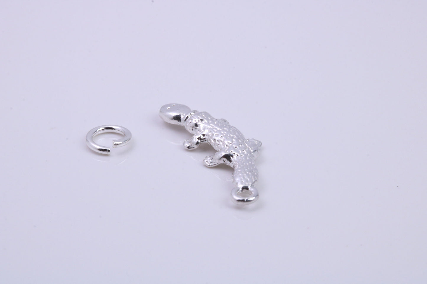 Platypus Charm, Traditional Charm, Made from Solid 925 Grade Sterling Silver, Complete with Attachment Link
