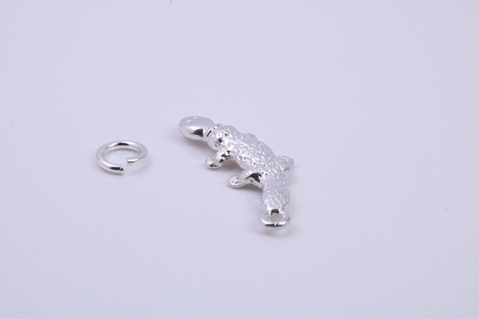 Platypus Charm, Traditional Charm, Made from Solid 925 Grade Sterling Silver, Complete with Attachment Link