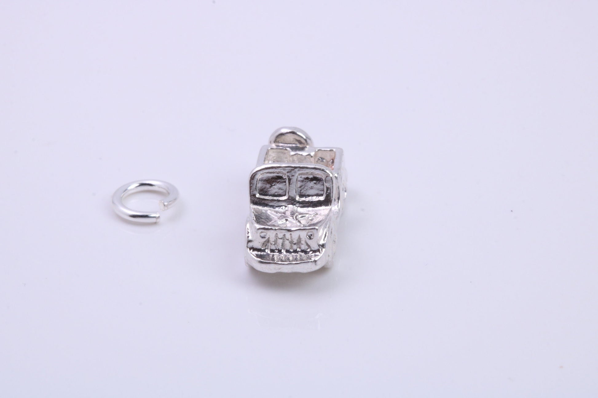 Car Charm, Traditional Charm, Made from Solid 925 Grade Sterling Silver, Complete with Attachment Link
