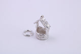 Wishing Well Charm, Traditional Charm, Made from Solid 925 Grade Sterling Silver, Complete with Attachment Link