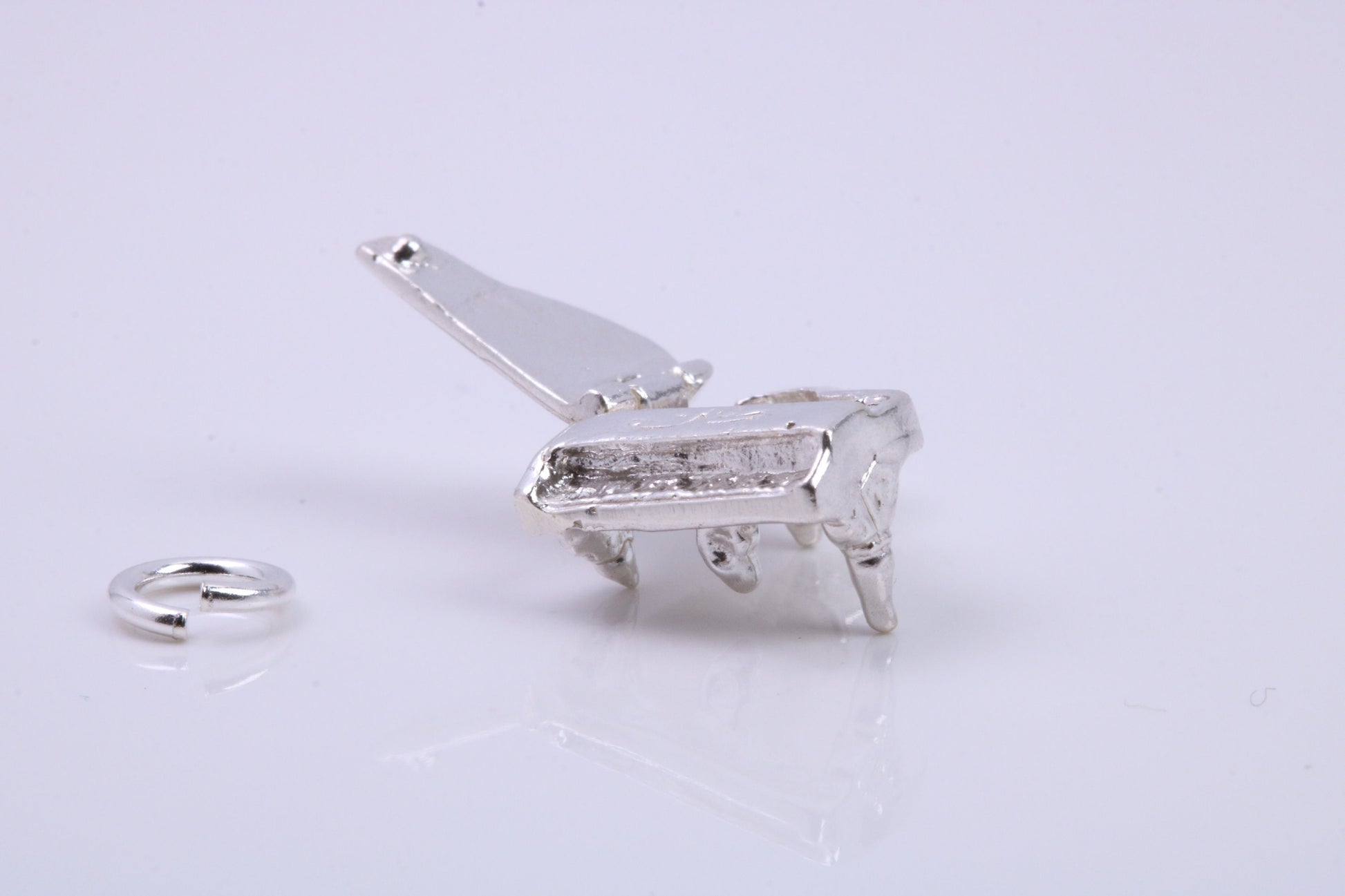 Grand Piano Charm, Traditional Charm, Made from Solid 925 Grade Sterling Silver, Complete with Attachment Link