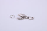 Lobster Charm, Traditional Charm, Made from Solid 925 Grade Sterling Silver, Complete with Attachment Link