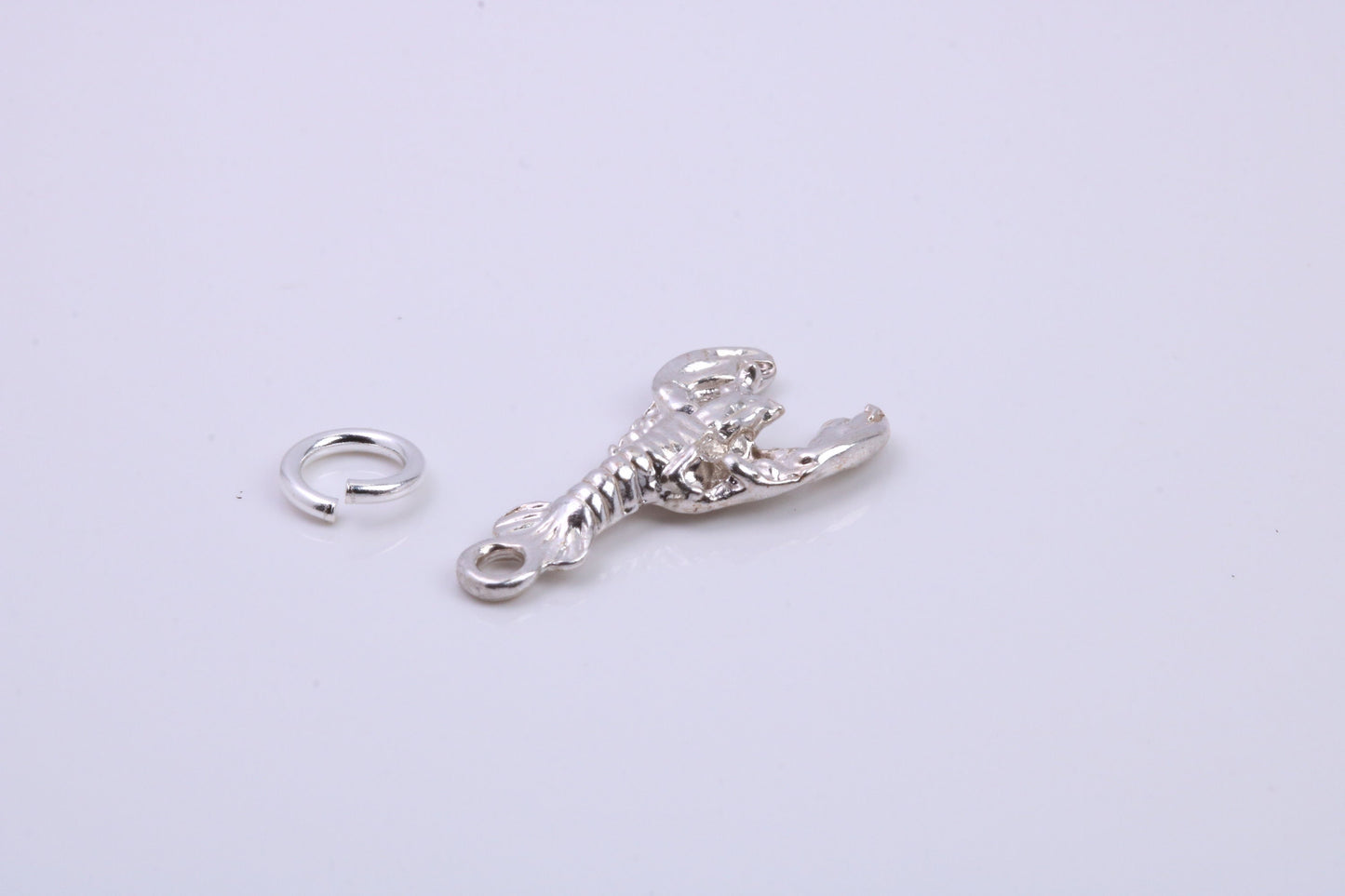 Lobster Charm, Traditional Charm, Made from Solid 925 Grade Sterling Silver, Complete with Attachment Link