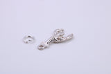 Lobster Charm, Traditional Charm, Made from Solid 925 Grade Sterling Silver, Complete with Attachment Link