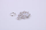 Spider in Web Charm, Made from Solid Cast Silver, Complete with Attachment Link
