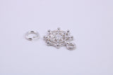 Spider in Web Charm, Made from Solid Cast Silver, Complete with Attachment Link