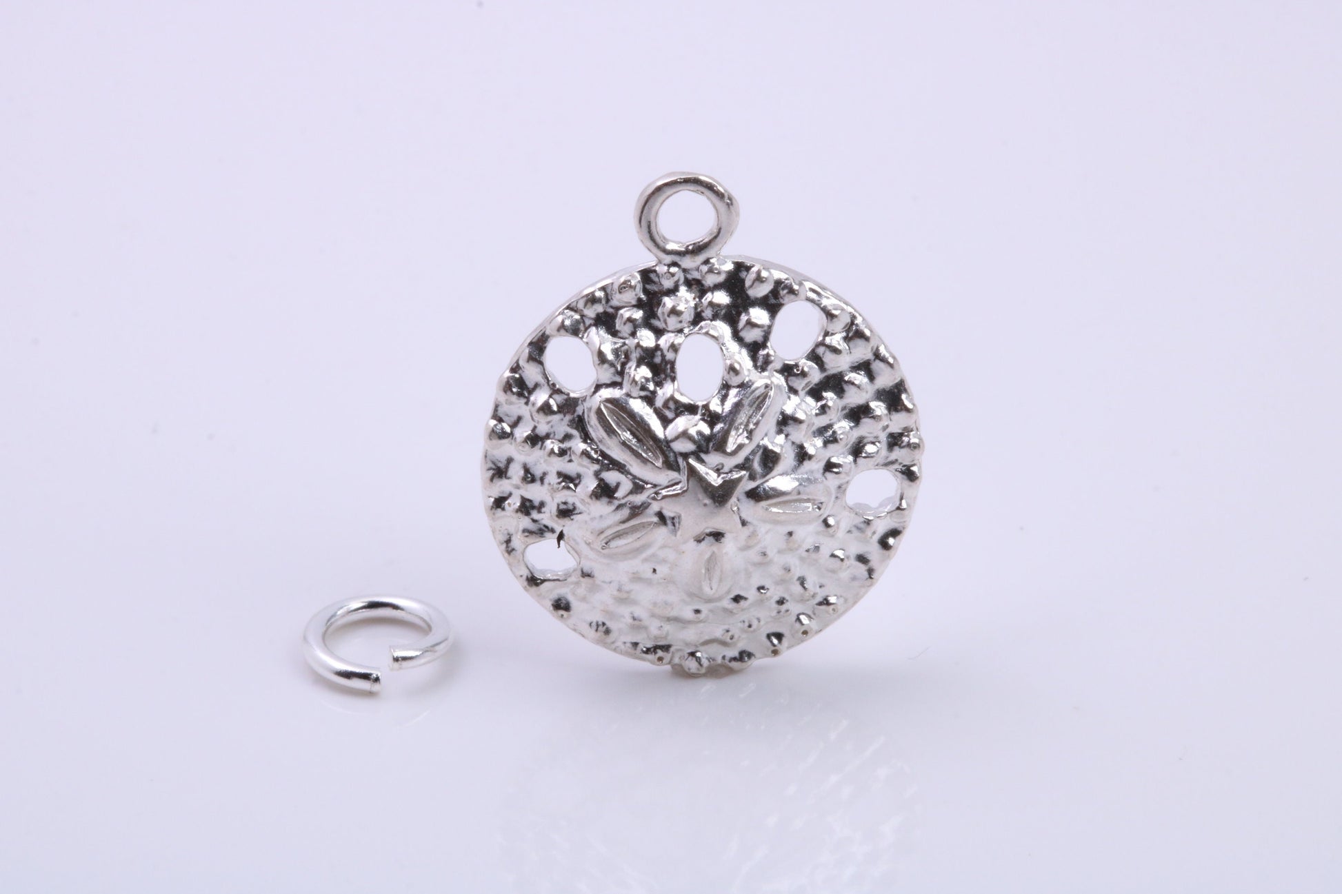 Star Fish Fossil Charm, Traditional Charm, Made from Solid 925 Grade Sterling Silver, Complete with Attachment Link