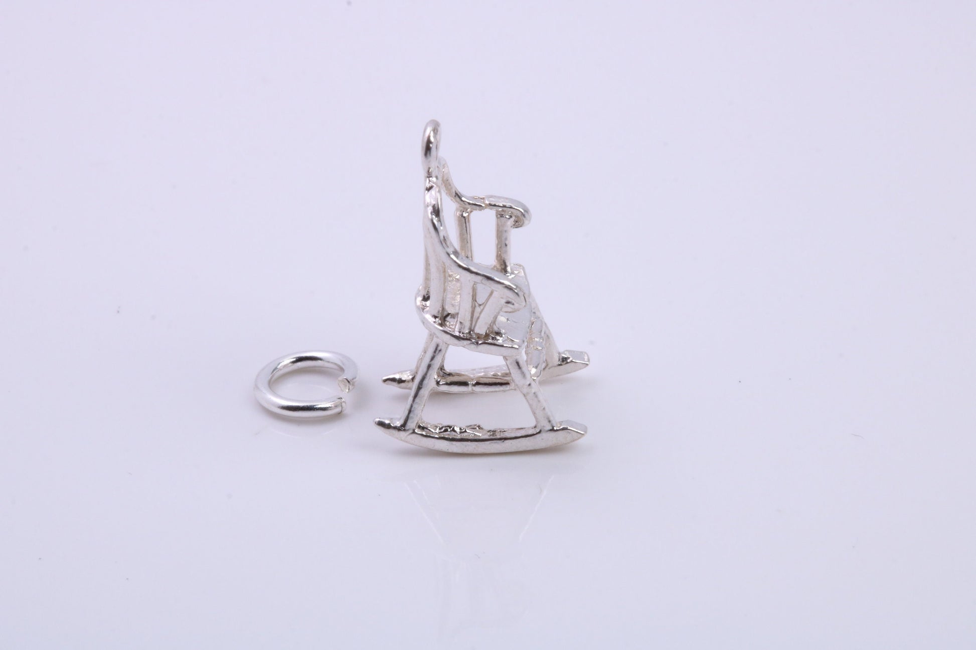 Rocking Chair Charm, Traditional Charm, Made from Solid 925 Grade Sterling Silver, Complete with Attachment Link