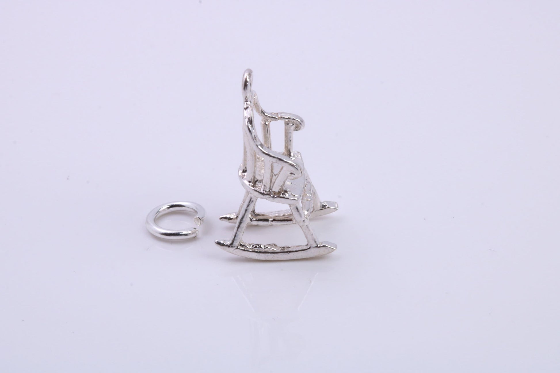 Rocking Chair Charm, Traditional Charm, Made from Solid 925 Grade Sterling Silver, Complete with Attachment Link