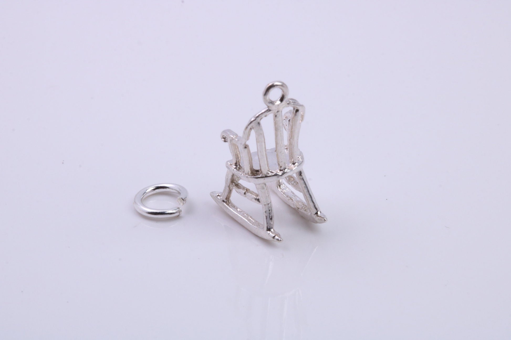 Rocking Chair Charm, Traditional Charm, Made from Solid 925 Grade Sterling Silver, Complete with Attachment Link