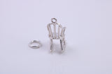 Rocking Chair Charm, Traditional Charm, Made from Solid 925 Grade Sterling Silver, Complete with Attachment Link