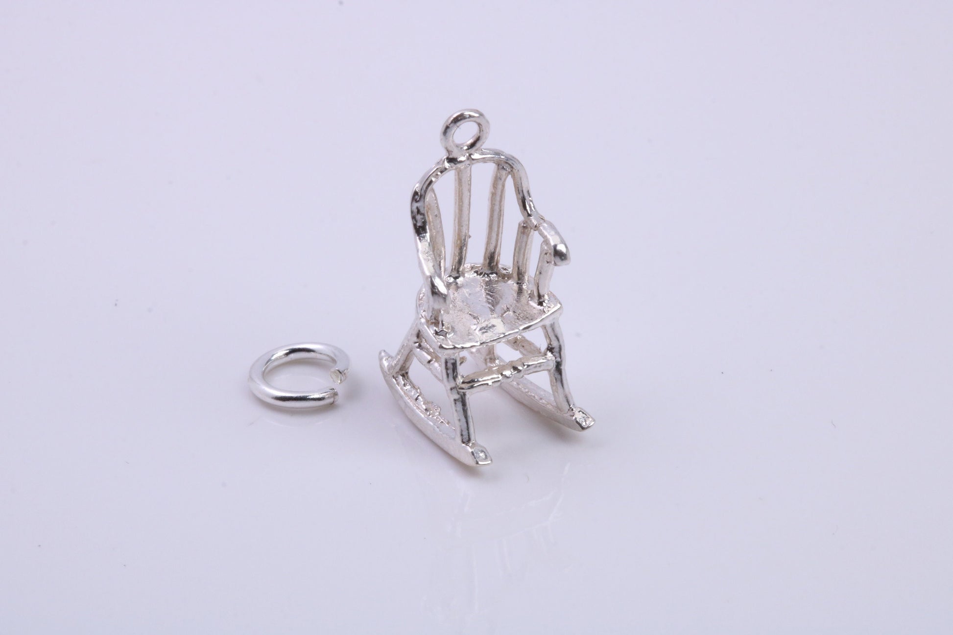 Rocking Chair Charm, Traditional Charm, Made from Solid 925 Grade Sterling Silver, Complete with Attachment Link