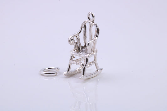 Rocking Chair Charm, Traditional Charm, Made from Solid 925 Grade Sterling Silver, Complete with Attachment Link