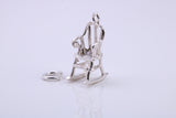 Rocking Chair Charm, Traditional Charm, Made from Solid 925 Grade Sterling Silver, Complete with Attachment Link
