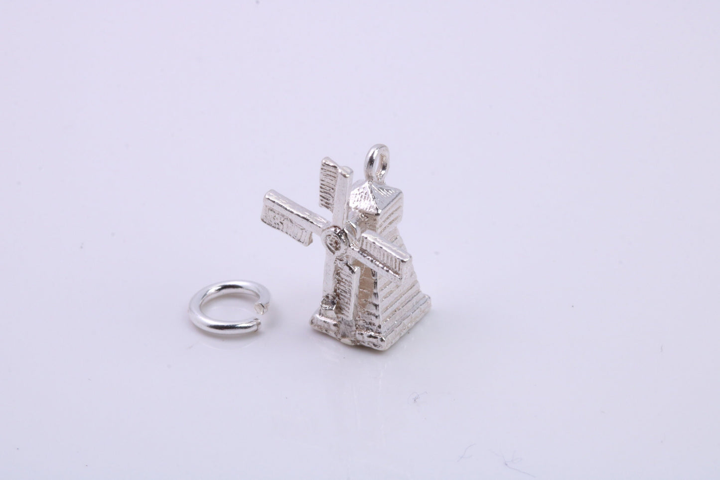 Windmill Charm, Traditional Charm, Made from Solid 925 Grade Sterling Silver, Complete with Attachment Link